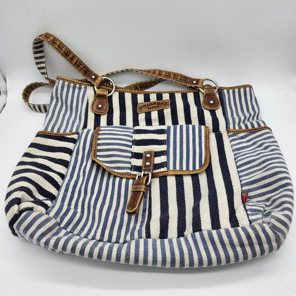 Union Unionbay | vintage nautical striped beach bag